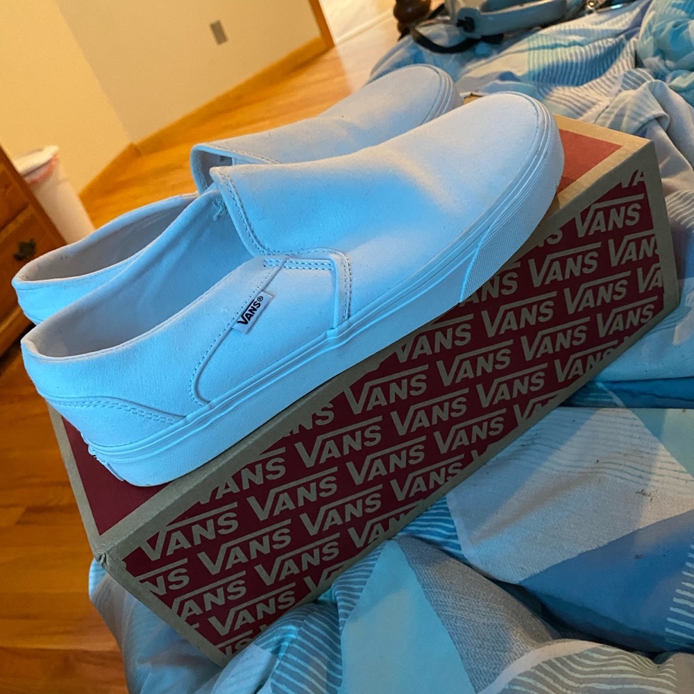 Women’s White slip on vans